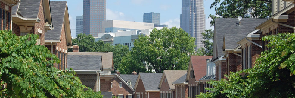 Charlotte Homes in Spring with Uptown in Background